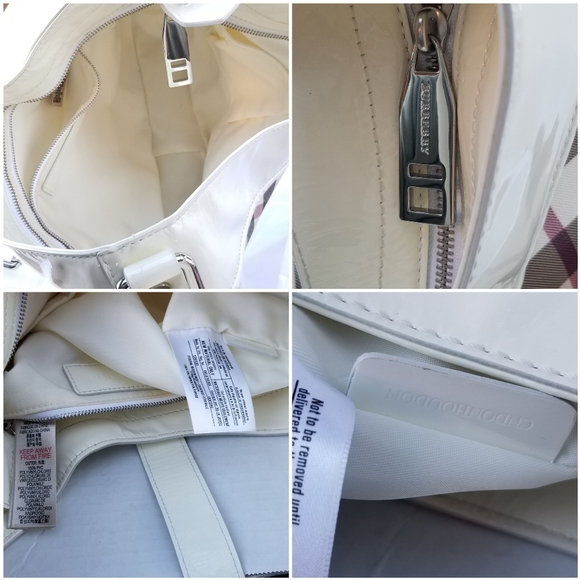 Burberry  Phoebe white /Beige Nova Check PVC and quited Patent Leather Hobo bag - Picture 16 of 16